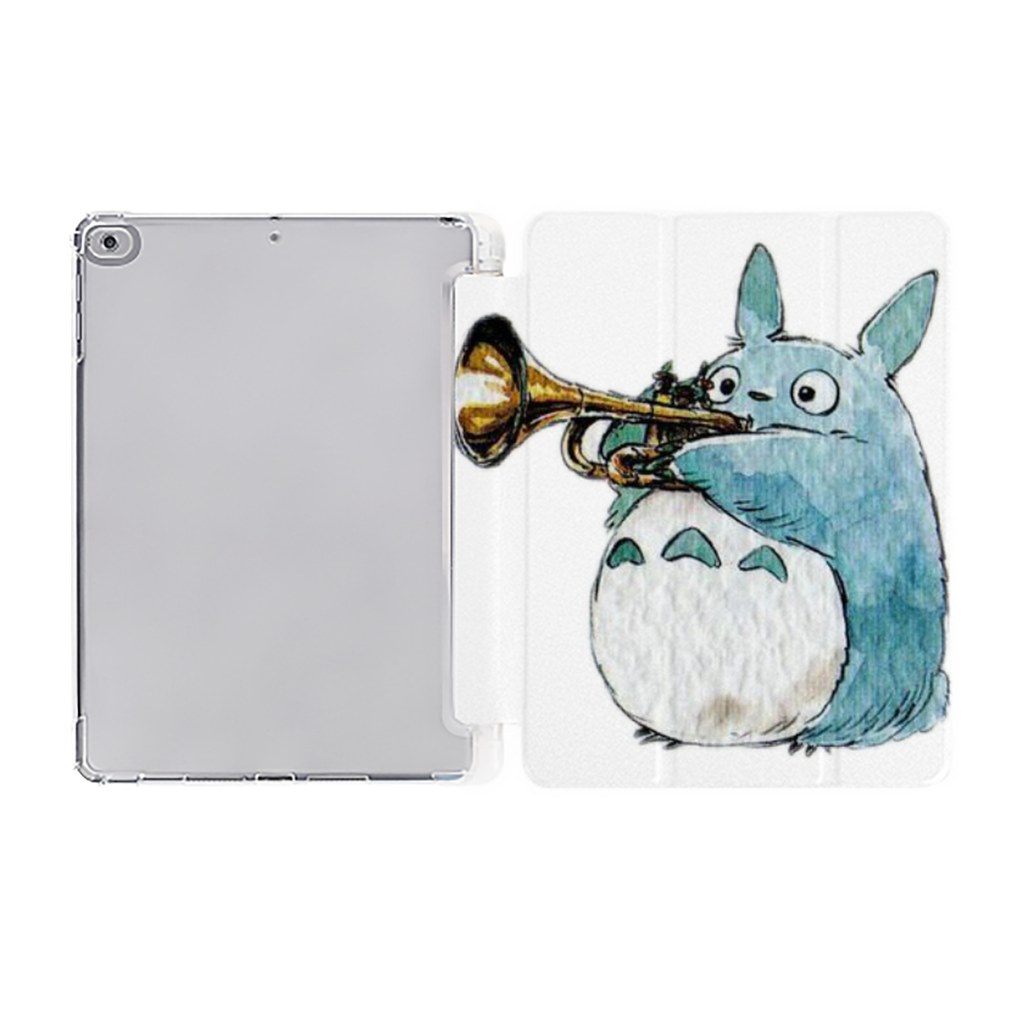 （画像用） となりのトトロ 草壁メイ 草壁サツキ My Neighbor Totoro Satsuki Kusakabe Mei Kusakabe IPad ケース ペン収納付き 三つ折りスタンド PUレザー×シリコン 対応機種9.5/10.5/10.9インチ